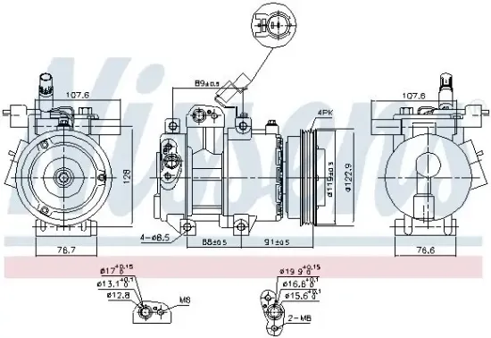 Kompressor, Klimaanlage 12 V NISSENS 89279 Bild Kompressor, Klimaanlage 12 V NISSENS 89279