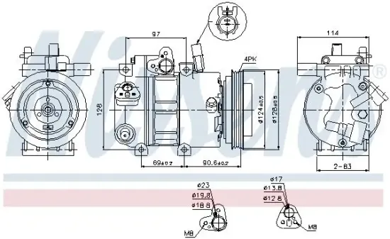 Kompressor, Klimaanlage 12 V NISSENS 89296 Bild Kompressor, Klimaanlage 12 V NISSENS 89296