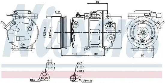 Kompressor, Klimaanlage 12 V NISSENS 89298 Bild Kompressor, Klimaanlage 12 V NISSENS 89298