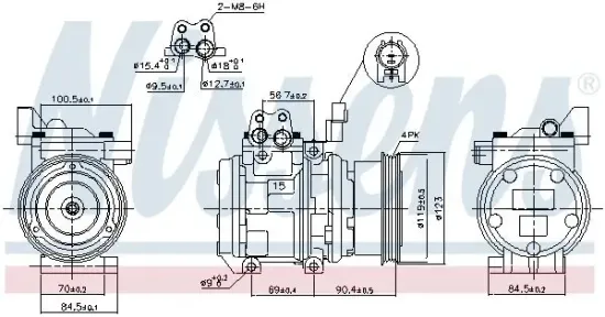 Kompressor, Klimaanlage 12 V NISSENS 89299 Bild Kompressor, Klimaanlage 12 V NISSENS 89299