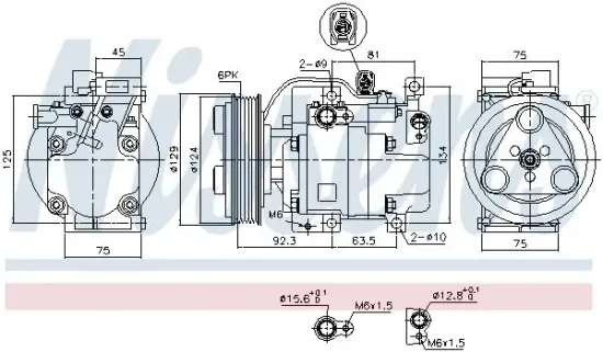 Kompressor, Klimaanlage 12 V NISSENS 89311 Bild Kompressor, Klimaanlage 12 V NISSENS 89311