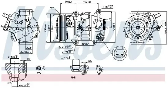 Kompressor, Klimaanlage 12 V NISSENS 89314 Bild Kompressor, Klimaanlage 12 V NISSENS 89314