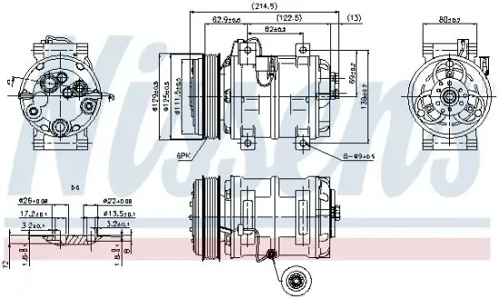 Kompressor, Klimaanlage 12 V NISSENS 89317 Bild Kompressor, Klimaanlage 12 V NISSENS 89317