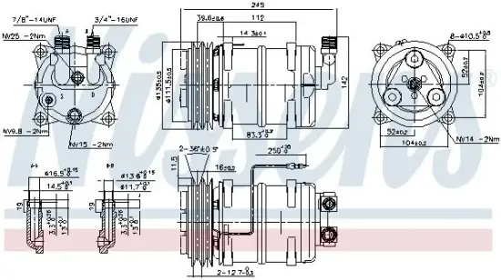 Kompressor, Klimaanlage 12 V NISSENS 89321 Bild Kompressor, Klimaanlage 12 V NISSENS 89321