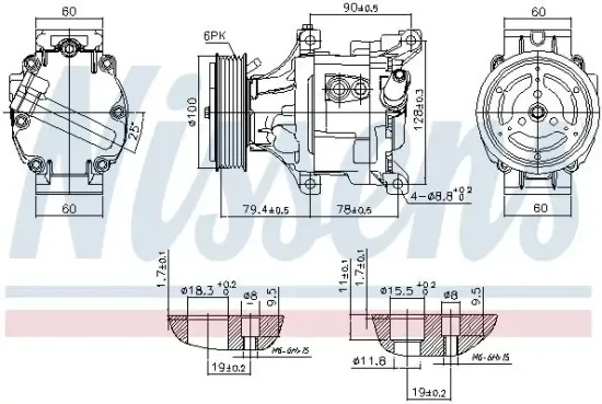 Kompressor, Klimaanlage 12 V NISSENS 89324 Bild Kompressor, Klimaanlage 12 V NISSENS 89324