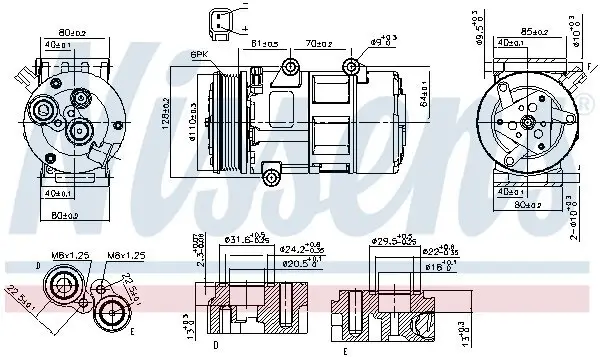 Kompressor, Klimaanlage 12 V NISSENS 89326 Bild Kompressor, Klimaanlage 12 V NISSENS 89326