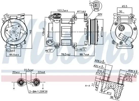 Kompressor, Klimaanlage 12 V NISSENS 89327 Bild Kompressor, Klimaanlage 12 V NISSENS 89327