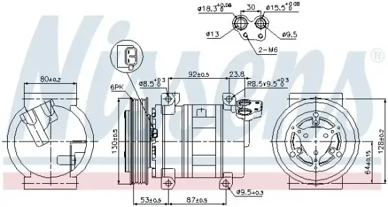 Kompressor, Klimaanlage 12 V NISSENS 89330 Bild Kompressor, Klimaanlage 12 V NISSENS 89330