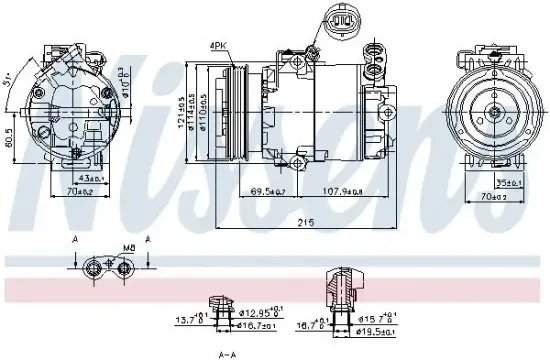 Kompressor, Klimaanlage 12 V NISSENS 89333 Bild Kompressor, Klimaanlage 12 V NISSENS 89333