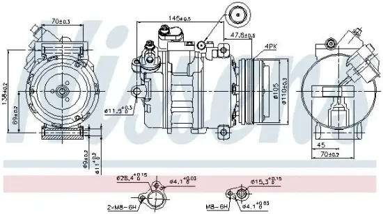 Kompressor, Klimaanlage 12 V NISSENS 89341 Bild Kompressor, Klimaanlage 12 V NISSENS 89341