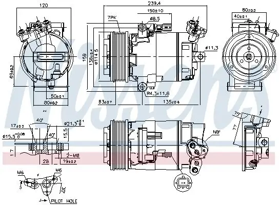 Kompressor, Klimaanlage 12 V NISSENS 89346 Bild Kompressor, Klimaanlage 12 V NISSENS 89346