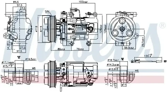 Kompressor, Klimaanlage 12 V NISSENS 89351 Bild Kompressor, Klimaanlage 12 V NISSENS 89351