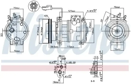 Kompressor, Klimaanlage 12 V NISSENS 89382 Bild Kompressor, Klimaanlage 12 V NISSENS 89382