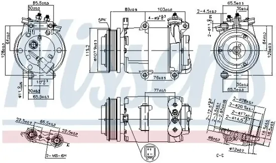 Kompressor, Klimaanlage 12 V 12 V NISSENS 89383 Bild Kompressor, Klimaanlage 12 V 12 V NISSENS 89383