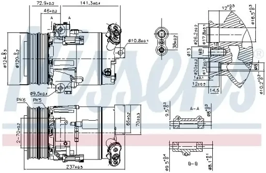 Kompressor, Klimaanlage 12 V NISSENS 89393 Bild Kompressor, Klimaanlage 12 V NISSENS 89393