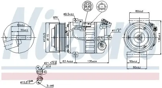 Kompressor, Klimaanlage 12 V NISSENS 89394 Bild Kompressor, Klimaanlage 12 V NISSENS 89394