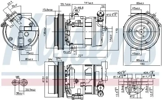 Kompressor, Klimaanlage 12 V NISSENS 89396 Bild Kompressor, Klimaanlage 12 V NISSENS 89396