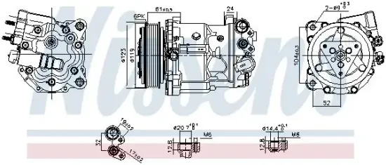 Kompressor, Klimaanlage 12 V NISSENS 89398 Bild Kompressor, Klimaanlage 12 V NISSENS 89398