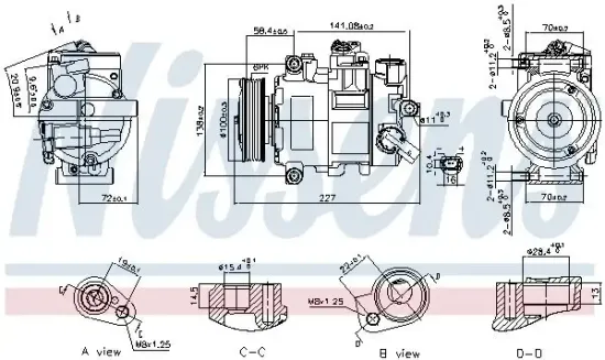 Kompressor, Klimaanlage 12 V NISSENS 89415 Bild Kompressor, Klimaanlage 12 V NISSENS 89415