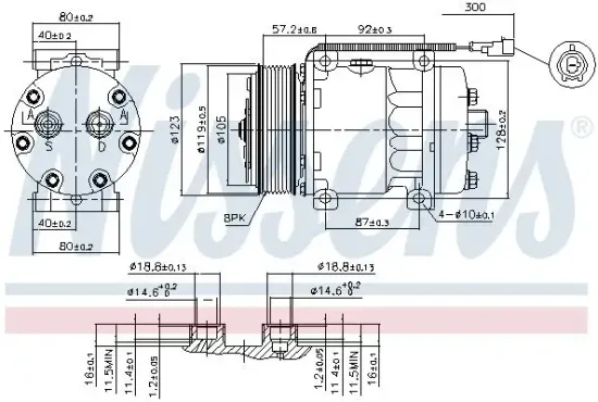 Kompressor, Klimaanlage 24 V NISSENS 89416 Bild Kompressor, Klimaanlage 24 V NISSENS 89416