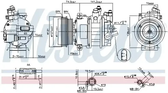 Kompressor, Klimaanlage 12 V NISSENS 89421 Bild Kompressor, Klimaanlage 12 V NISSENS 89421