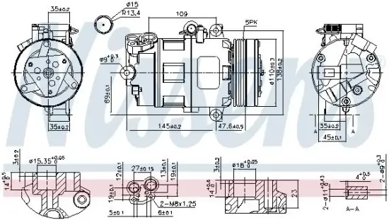 Kompressor, Klimaanlage 12 V NISSENS 89422 Bild Kompressor, Klimaanlage 12 V NISSENS 89422