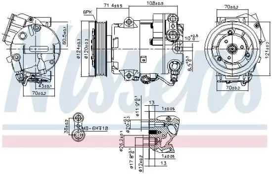 Kompressor, Klimaanlage 12 V NISSENS 89425 Bild Kompressor, Klimaanlage 12 V NISSENS 89425