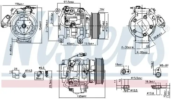 Kompressor, Klimaanlage 12 V NISSENS 89433 Bild Kompressor, Klimaanlage 12 V NISSENS 89433