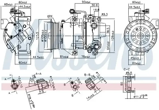 Kompressor, Klimaanlage 12 V NISSENS 89443 Bild Kompressor, Klimaanlage 12 V NISSENS 89443
