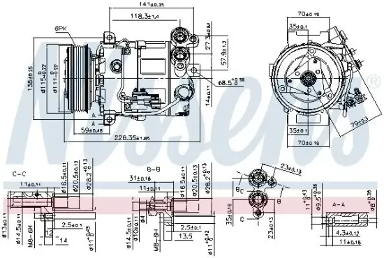 Kompressor, Klimaanlage 12 V NISSENS 89465 Bild Kompressor, Klimaanlage 12 V NISSENS 89465