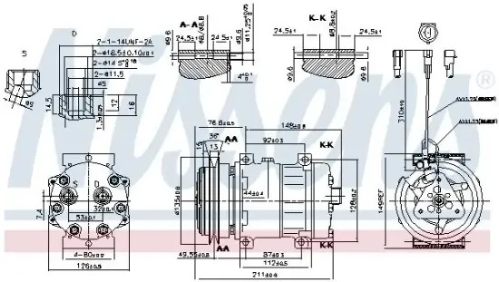 Kompressor, Klimaanlage 24 V NISSENS 89469 Bild Kompressor, Klimaanlage 24 V NISSENS 89469