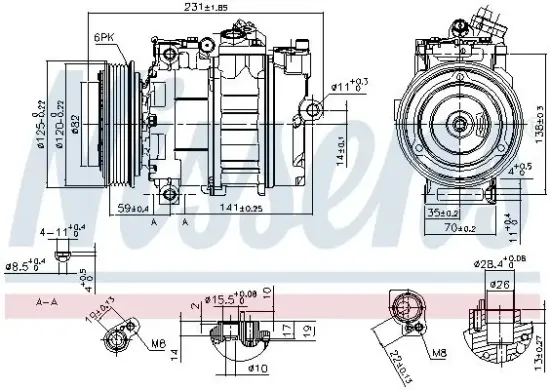 Kompressor, Klimaanlage 12 V NISSENS 89487 Bild Kompressor, Klimaanlage 12 V NISSENS 89487