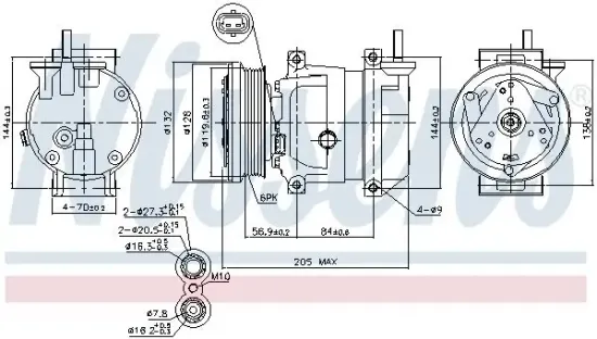 Kompressor, Klimaanlage 12 V NISSENS 89492 Bild Kompressor, Klimaanlage 12 V NISSENS 89492