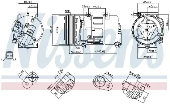 Kompressor, Klimaanlage 12 V NISSENS 89493 Bild Kompressor, Klimaanlage 12 V NISSENS 89493