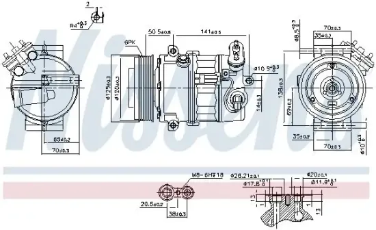 Kompressor, Klimaanlage 12 V NISSENS 89497 Bild Kompressor, Klimaanlage 12 V NISSENS 89497