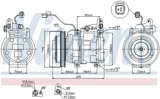 Kompressor, Klimaanlage 12 V NISSENS 89512 Bild Kompressor, Klimaanlage 12 V NISSENS 89512