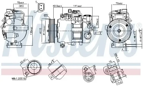 Kompressor, Klimaanlage 12 V NISSENS 89513 Bild Kompressor, Klimaanlage 12 V NISSENS 89513