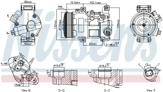 Kompressor, Klimaanlage 12 V NISSENS 89516 Bild Kompressor, Klimaanlage 12 V NISSENS 89516