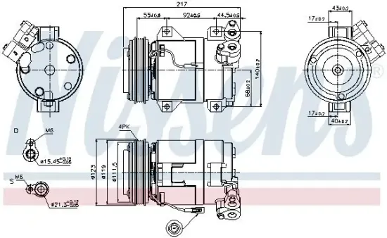 Kompressor, Klimaanlage 12 V NISSENS 89519 Bild Kompressor, Klimaanlage 12 V NISSENS 89519