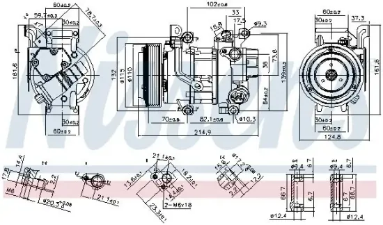 Kompressor, Klimaanlage 12 V NISSENS 89528 Bild Kompressor, Klimaanlage 12 V NISSENS 89528