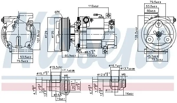 Kompressor, Klimaanlage 12 V NISSENS 89549