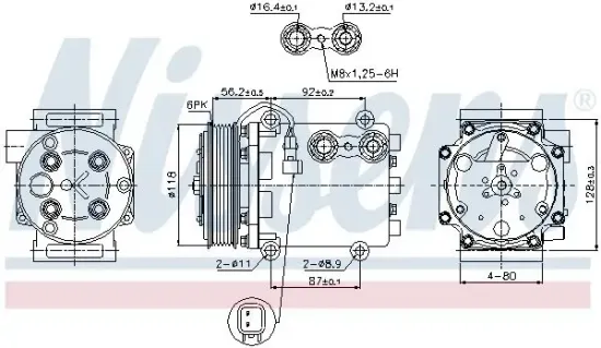 Kompressor, Klimaanlage 12 V NISSENS 89551 Bild Kompressor, Klimaanlage 12 V NISSENS 89551