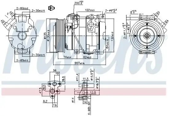 Kompressor, Klimaanlage 12 V NISSENS 89558 Bild Kompressor, Klimaanlage 12 V NISSENS 89558