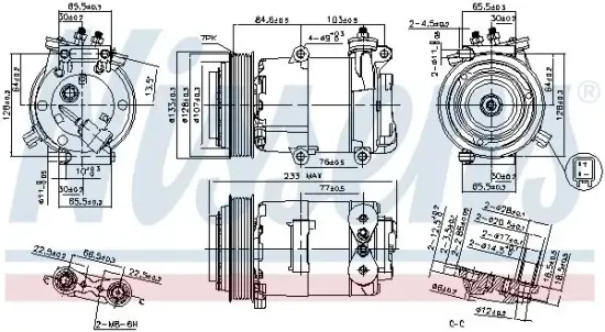 Kompressor, Klimaanlage 12 V NISSENS 89569 Bild Kompressor, Klimaanlage 12 V NISSENS 89569