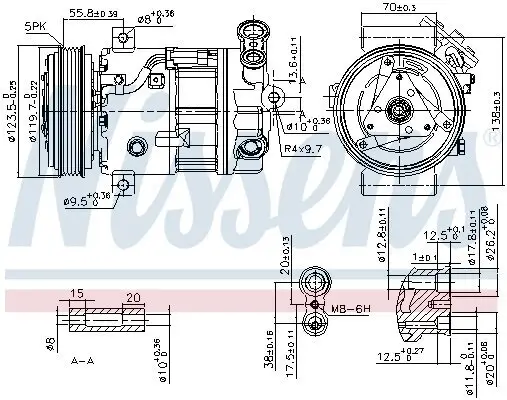 Kompressor, Klimaanlage 12 V NISSENS 89577 Bild Kompressor, Klimaanlage 12 V NISSENS 89577