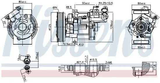 Kompressor, Klimaanlage 12 V 12 V NISSENS 89579 Bild Kompressor, Klimaanlage 12 V 12 V NISSENS 89579