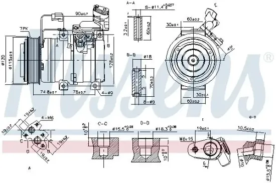 Kompressor, Klimaanlage 12 V NISSENS 89586 Bild Kompressor, Klimaanlage 12 V NISSENS 89586