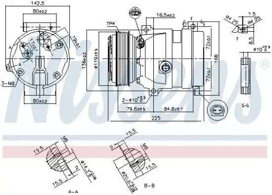 Kompressor, Klimaanlage 12 V NISSENS 89587 Bild Kompressor, Klimaanlage 12 V NISSENS 89587