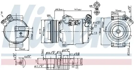 Kompressor, Klimaanlage 12 V NISSENS 89592 Bild Kompressor, Klimaanlage 12 V NISSENS 89592