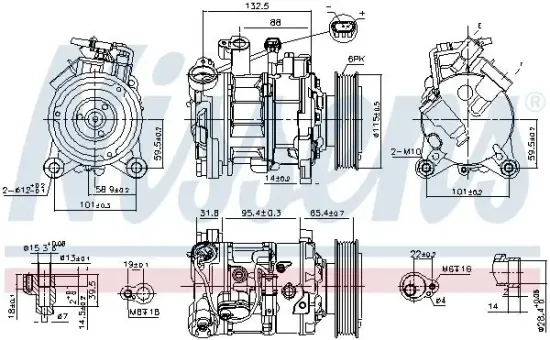 Kompressor, Klimaanlage 12 V NISSENS 89593 Bild Kompressor, Klimaanlage 12 V NISSENS 89593